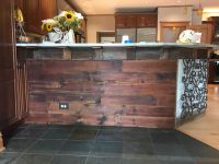 Kitchen Island makeover, facelifted with century old reclaimed lumber