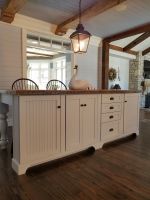 This handmade large Kitchen Island serves many purposes for this large active family