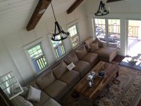 loft view of the family room at one of our Chain of Lakes lakefront renovations